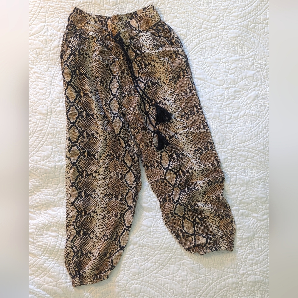 Blue Island Snake Print Flowy Pants | Size XS